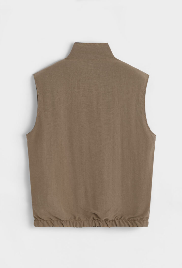 Linnen Reversible Bodywarmer - Choco