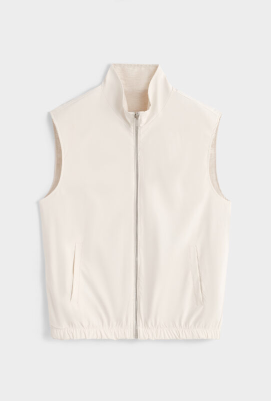 Linnen Reversible Bodywarmer - Beige