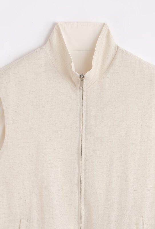 Linnen Reversible Bodywarmer - Beige