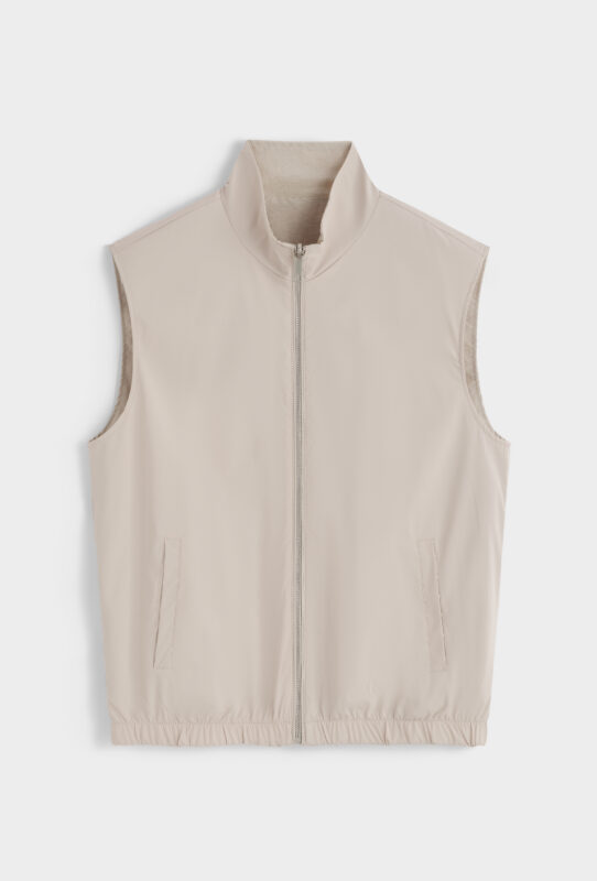 Linnen Reversible Bodywarmer - Taupe