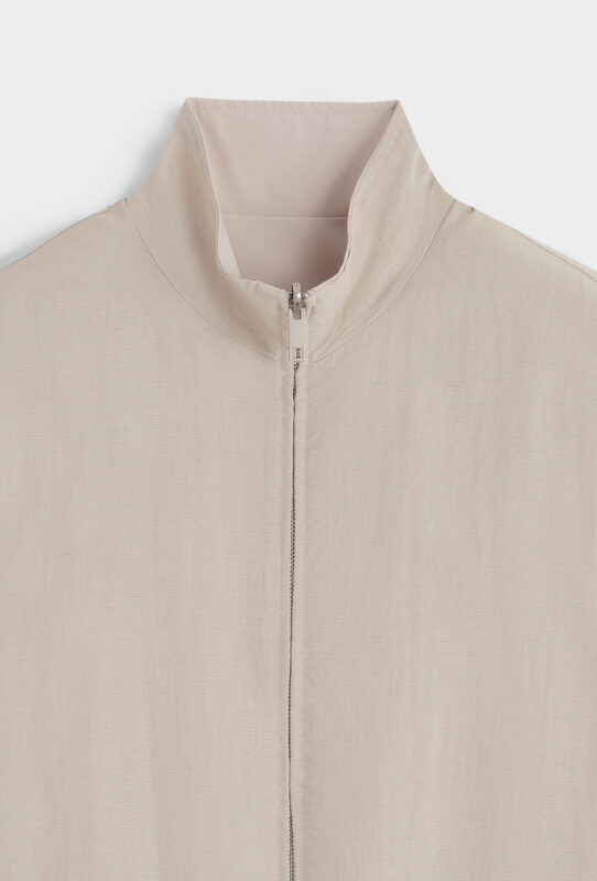 Linnen Reversible Bodywarmer - Taupe