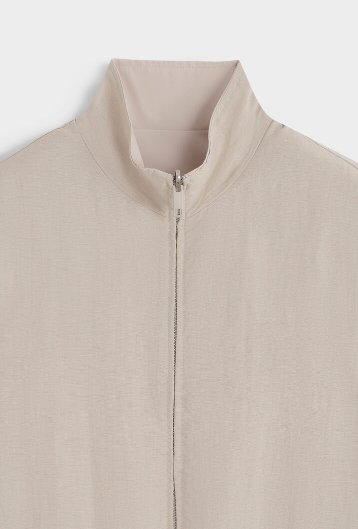 Linnen Reversible Bodywarmer - Taupe