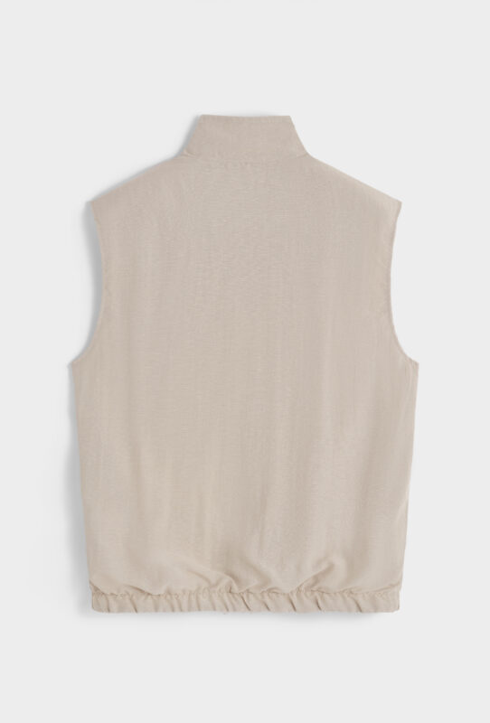 Linnen Reversible Bodywarmer - Taupe