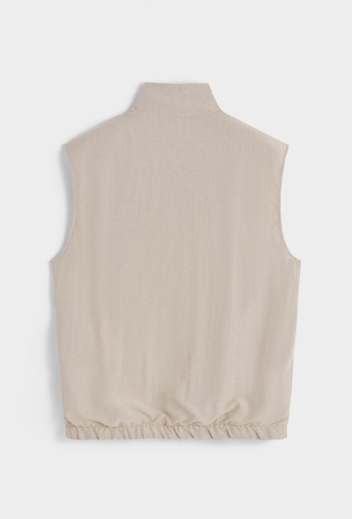 Linnen Reversible Bodywarmer - Taupe