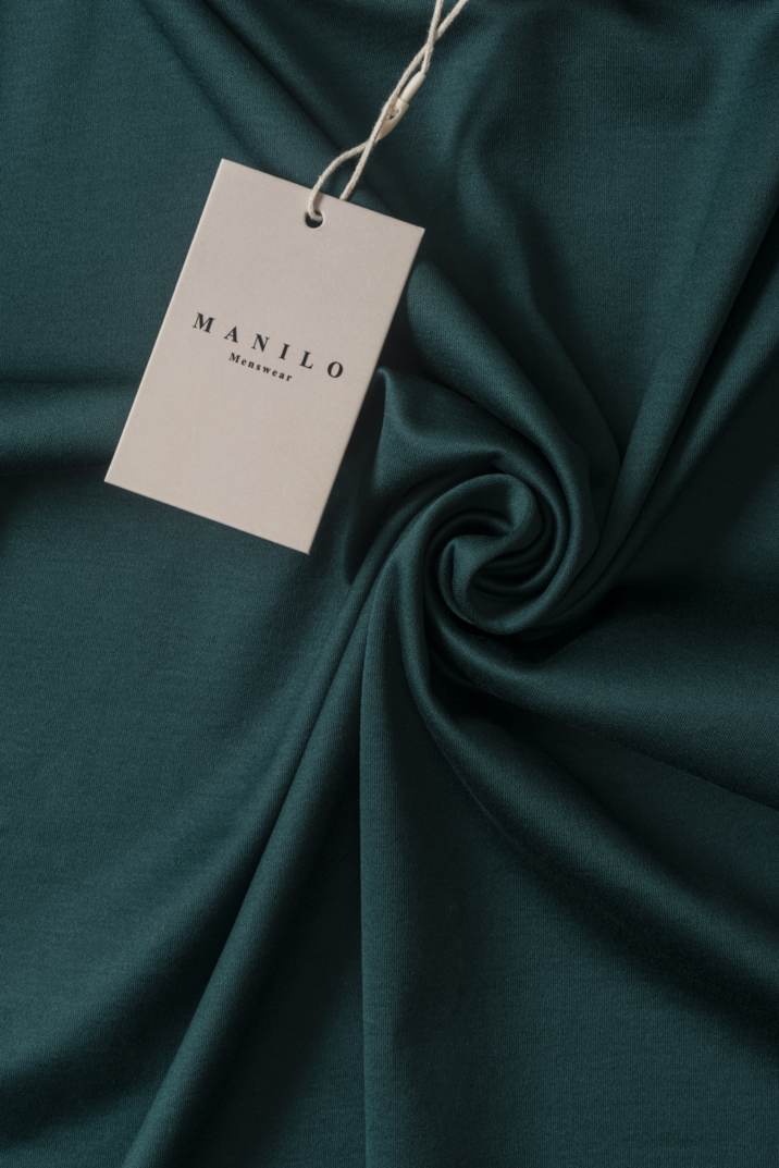 Double Mercerized Glans T-shirt - Petrol