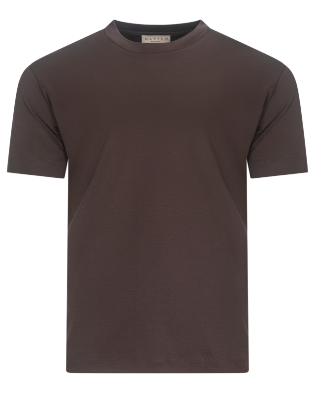 Double Mercerized Glans T-shirt - Dark Brown