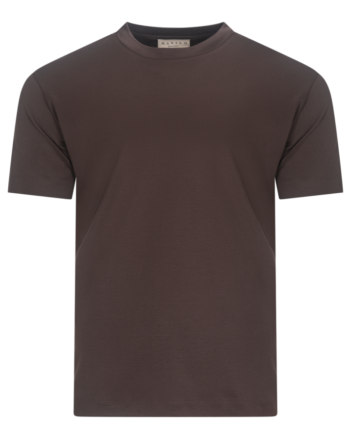 Double Mercerized Glans T-shirt - Dark Brown
