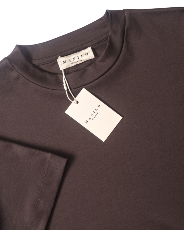 Double Mercerized Glans T-shirt - Dark Brown