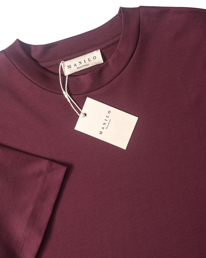 Double Mercerized Glans T-shirt - Burgundy