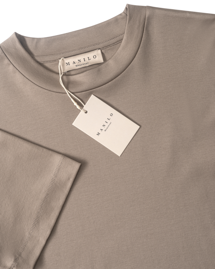 Double Mercerized Glans T-shirt - Taupe