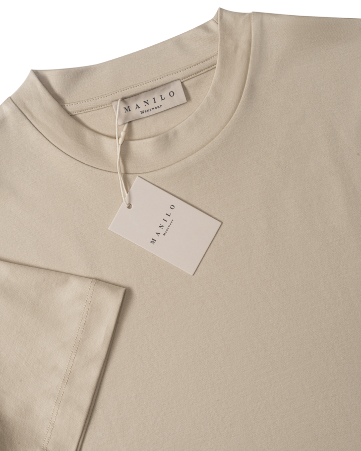 Double Mercerized Glans T-shirt - Beige