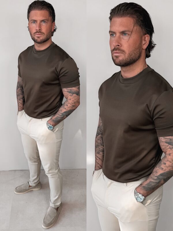 Double Mercerized Glans T-shirt - Coffee