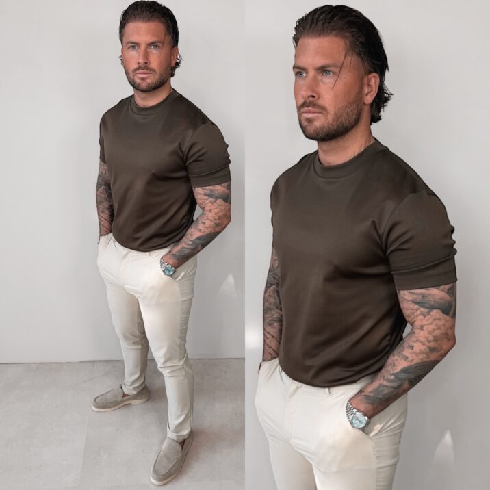 Double Mercerized Glans T-shirt - Coffee