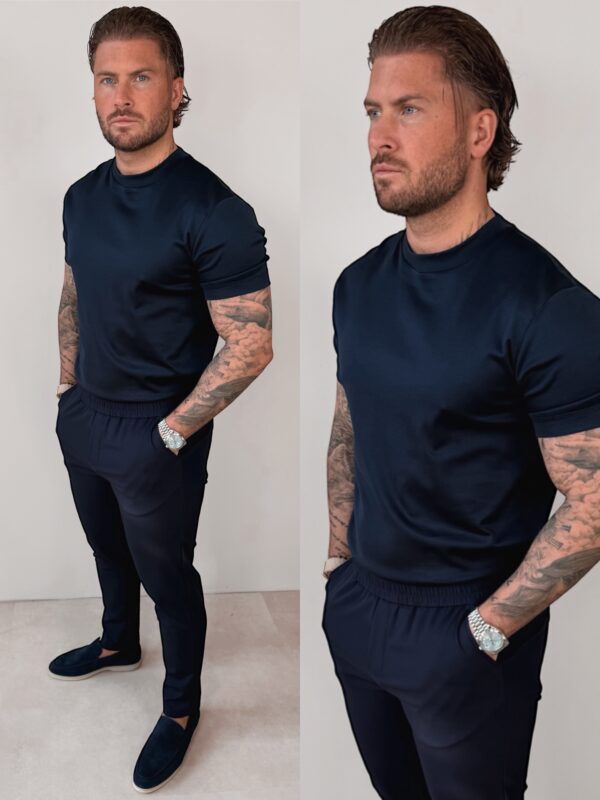 Double Mercerized Glans T-shirt - Navy
