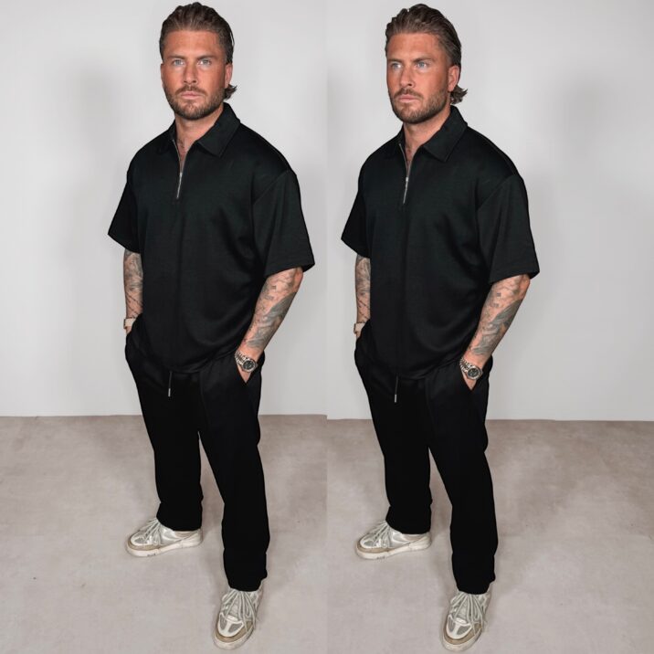 Oversized Shine Joggingsuit - Black