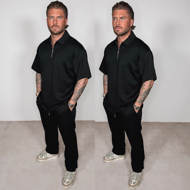 Oversized Shine Joggingsuit - Black