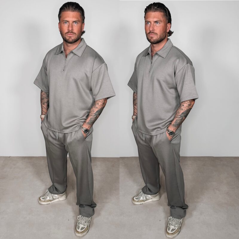 Oversized Shine Joggingsuit - Taupe