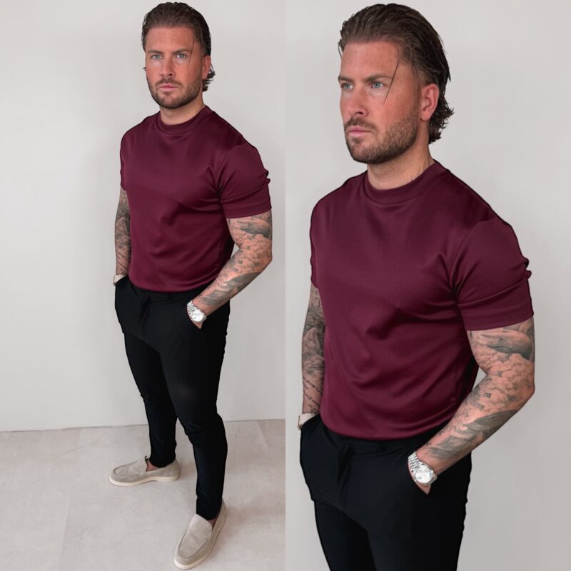Double Mercerized Glans T-shirt - Burgundy