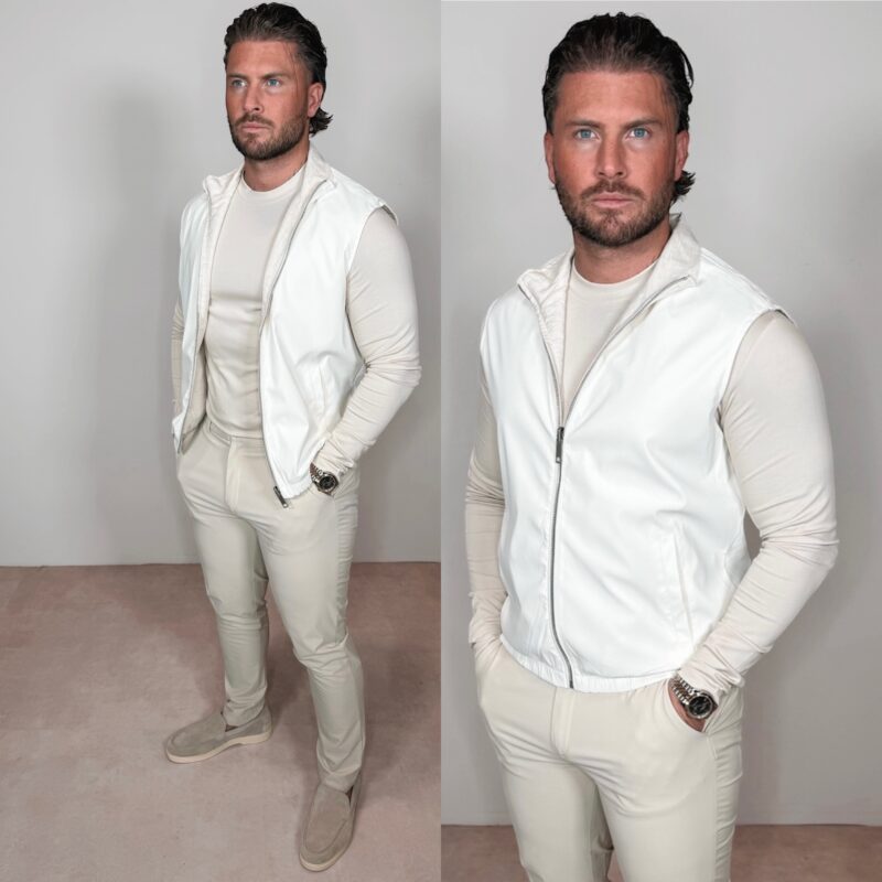 Linnen Reversible Bodywarmer - Beige