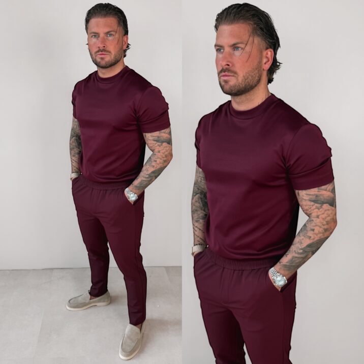Double Mercerized Glans T-shirt - Burgundy