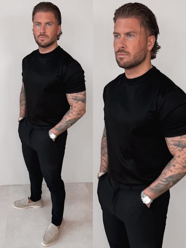 collage_export_D95276C0-20E7-455B-9E2A-9E02B6FB0859 Double Mercerized Glans T-shirt - Black