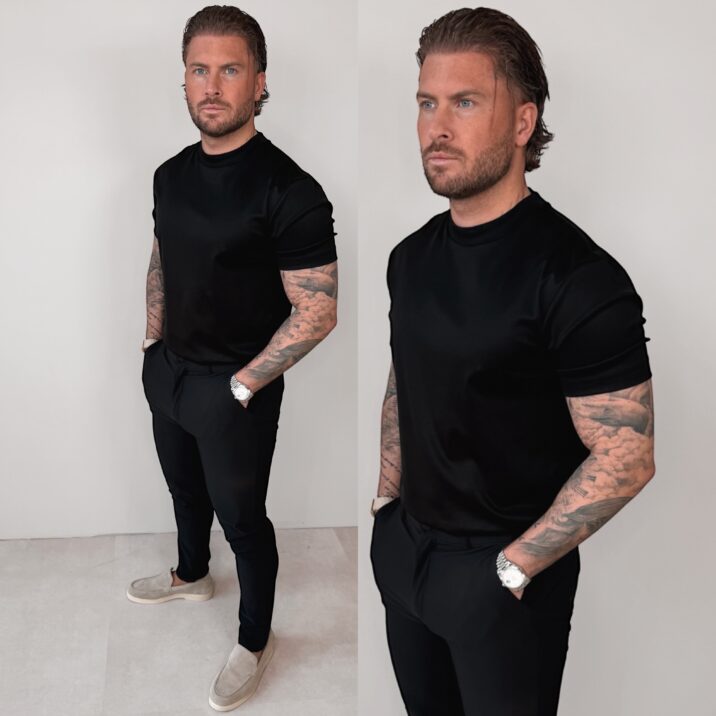 Double Mercerized Glans T-shirt - Black