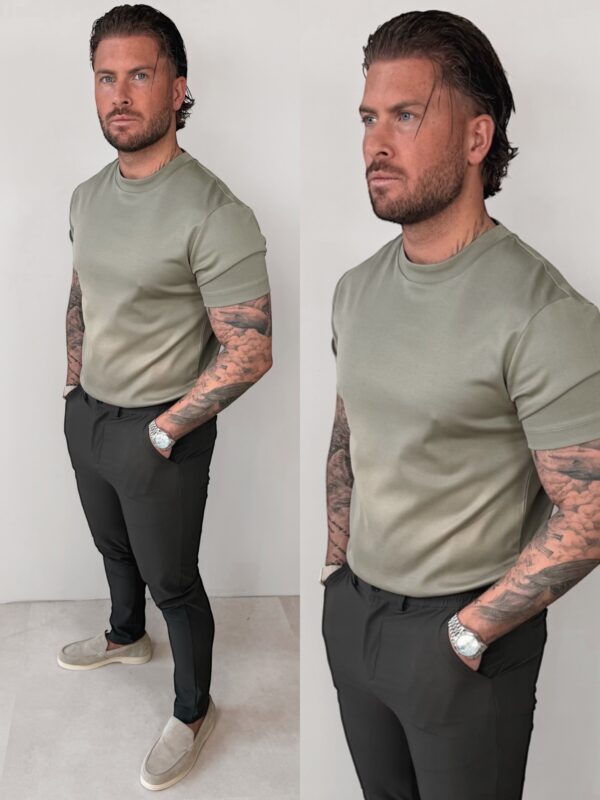 Double Mercerized Glans T-shirt - Light Green