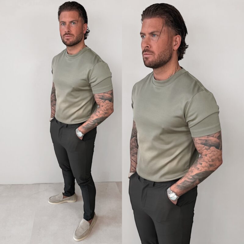 Double Mercerized Glans T-shirt - Light Green