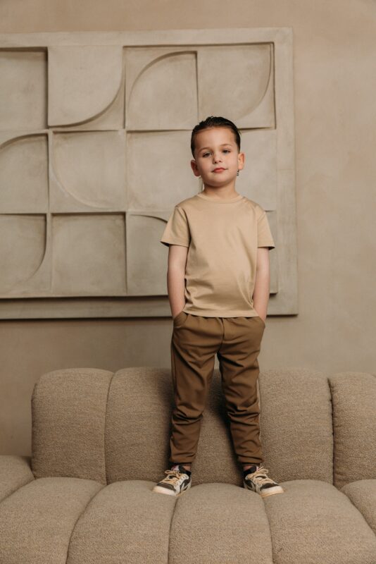 Manilo Kids - Premium Double mercerized T-shirt - Beige