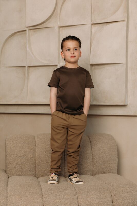 Manilo Kids - Premium Double mercerized T-shirt - Coffee