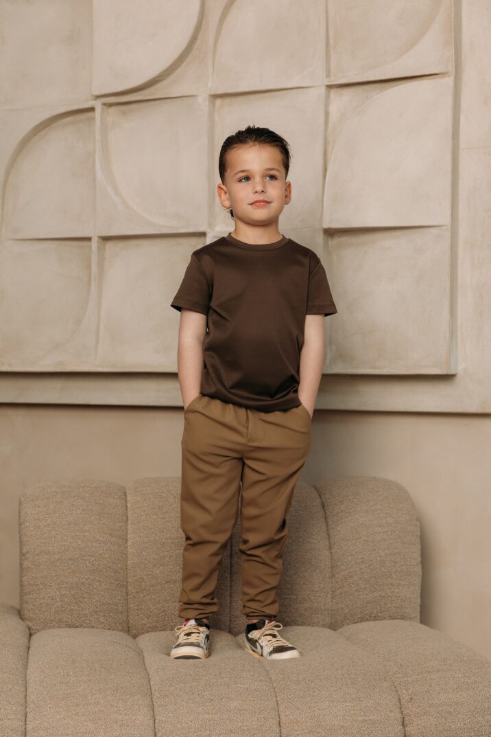 Manilo Kids - Premium Double mercerized T-shirt - Coffee