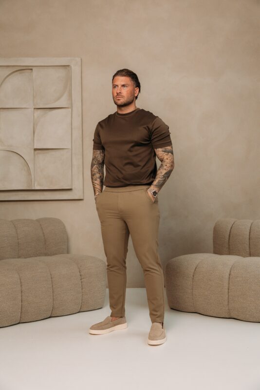 Double Mercerized Glans T-shirt - Coffee