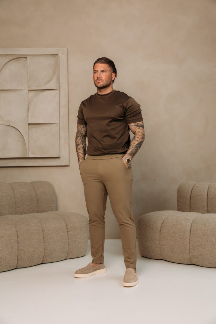 Double Mercerized Glans T-shirt - Coffee