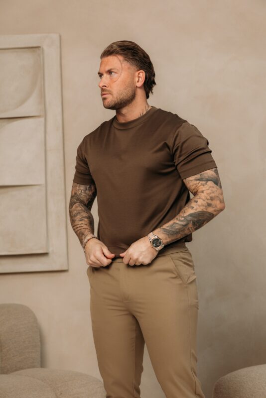 Double Mercerized Glans T-shirt - Coffee