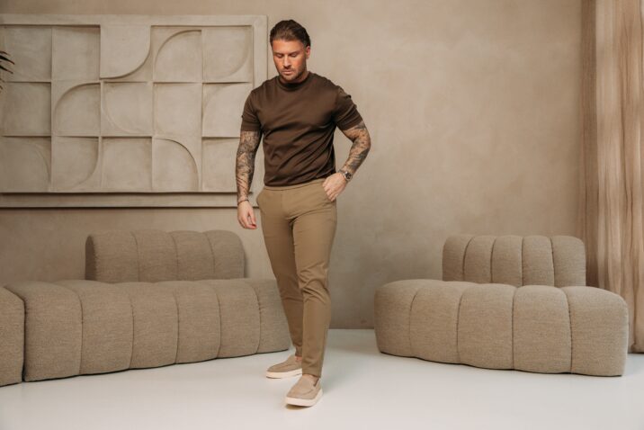 Double Mercerized Glans T-shirt - Coffee