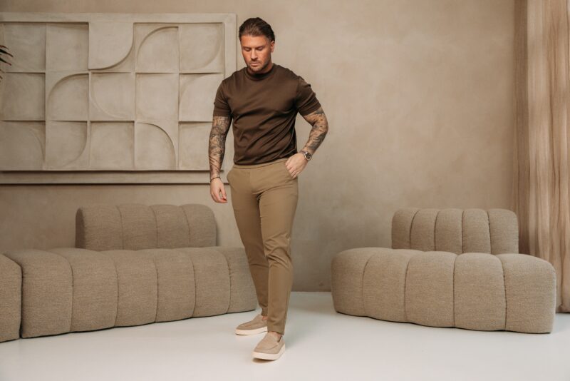 Double Mercerized Glans T-shirt - Coffee