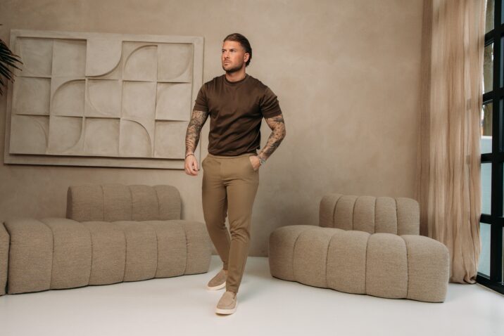 Double Mercerized Glans T-shirt - Coffee