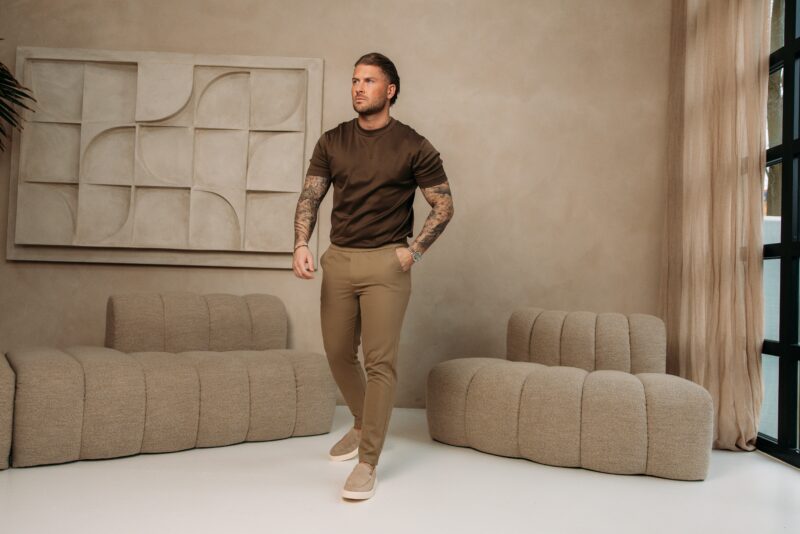 Double Mercerized Glans T-shirt - Coffee