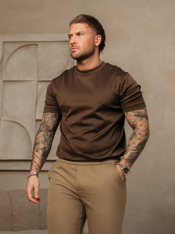 Double Mercerized Glans T-shirt - Coffee