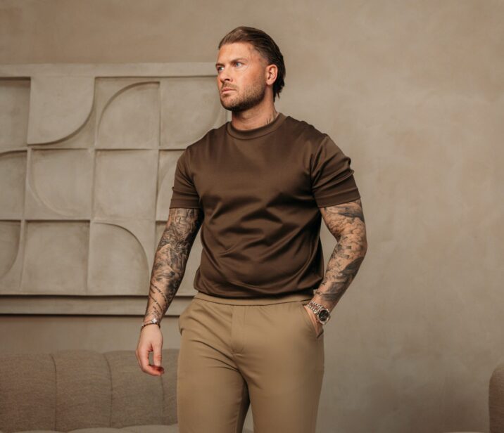 Double Mercerized Glans T-shirt - Coffee