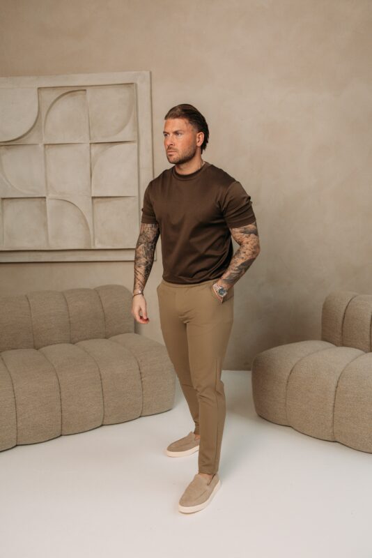 Double Mercerized Glans T-shirt - Coffee