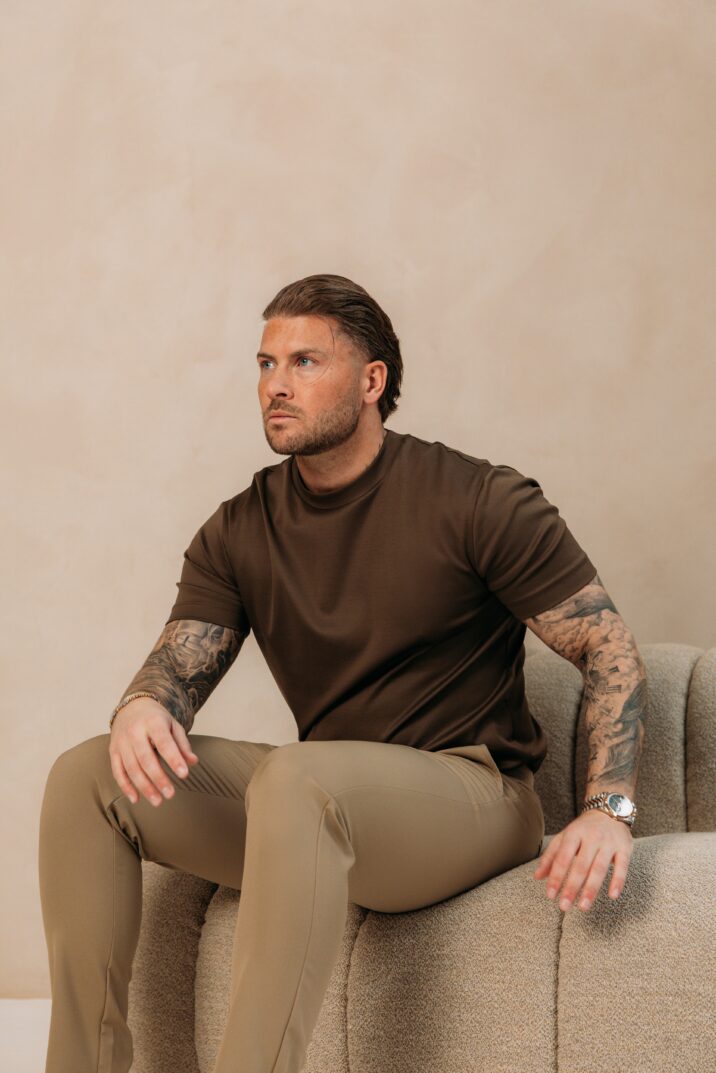 Double Mercerized Glans T-shirt - Coffee