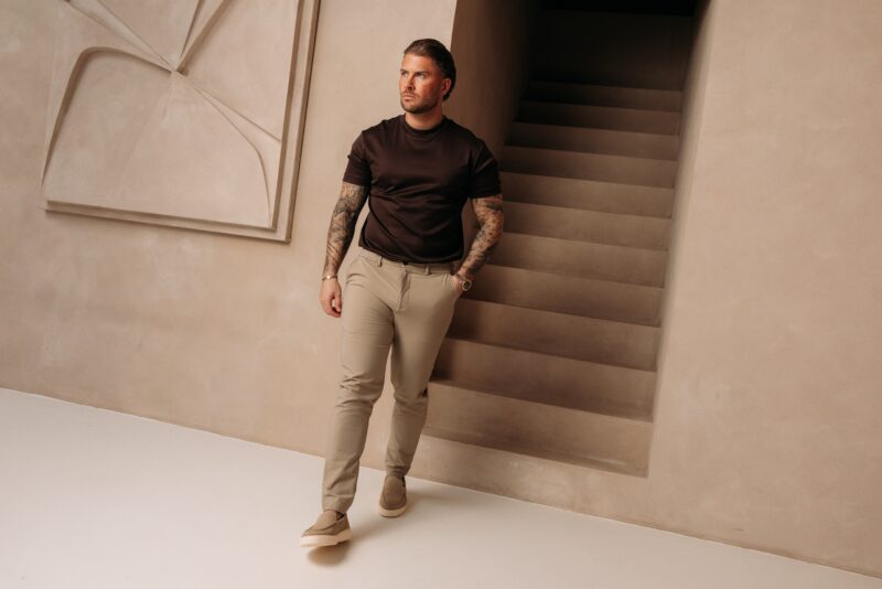 Double Mercerized Glans T-shirt - Dark Brown