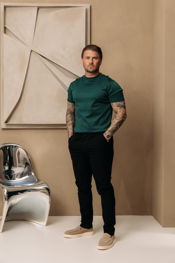 Double Mercerized Glans T-shirt - Petrol