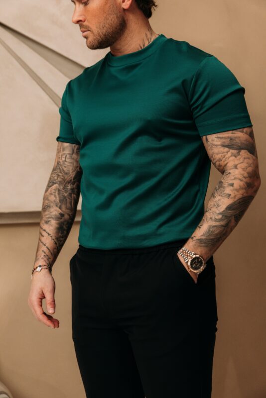 Double Mercerized Glans T-shirt - Petrol