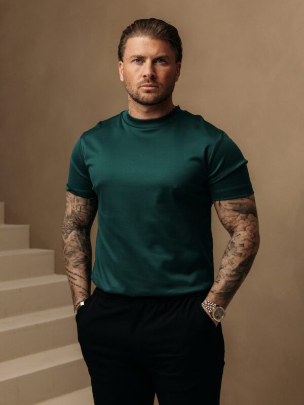 Double Mercerized Glans T-shirt - Petrol