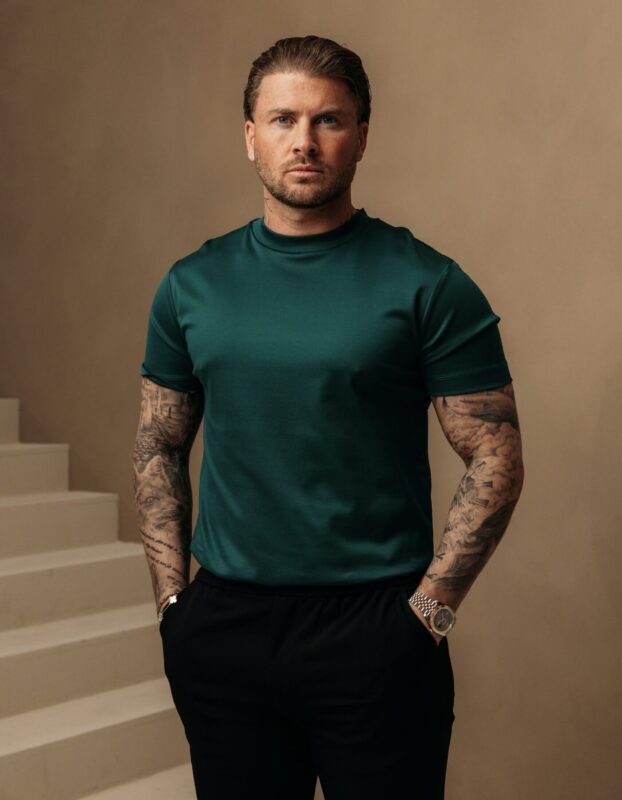 Double Mercerized Glans T-shirt - Petrol