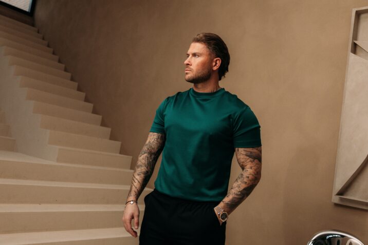 Double Mercerized Glans T-shirt - Petrol