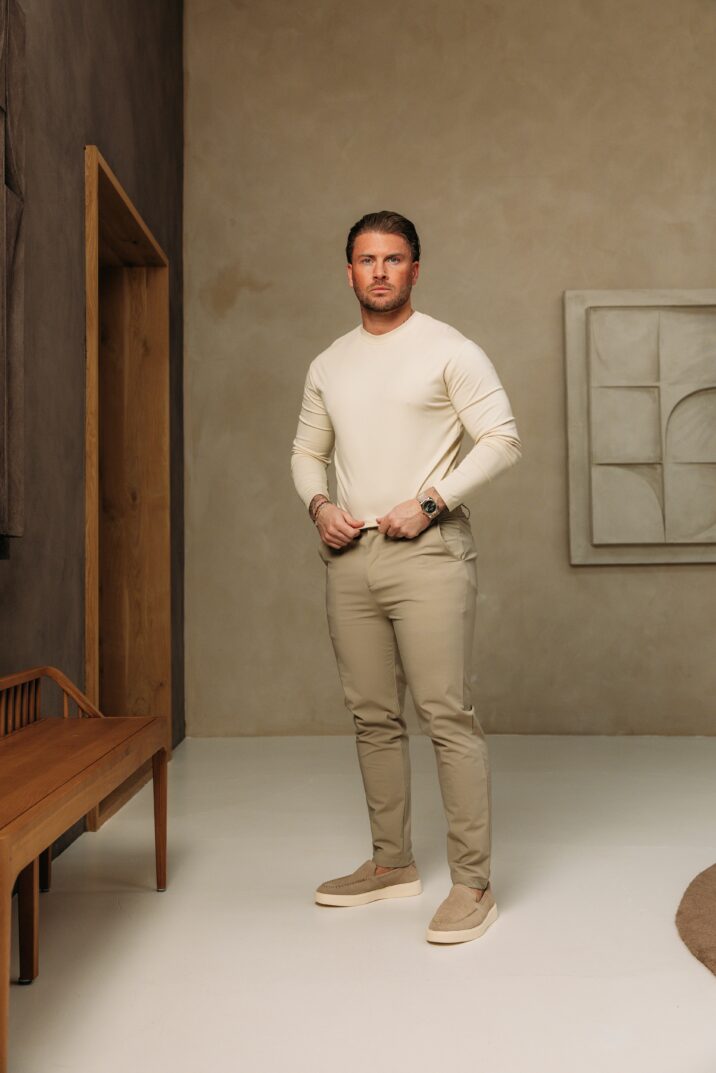 Longsleeve Glans Shirt - Beige