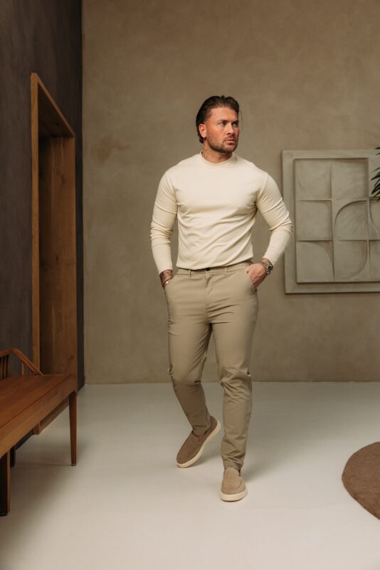 Longsleeve Glans Shirt - Beige